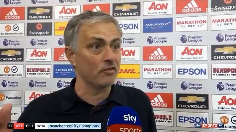 Watch: Mourinho Angered At Suggestion That United Won City The Title