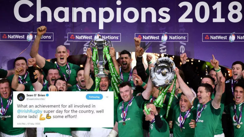 Injured Irish Players Lead Tribute To Grand Slam Win