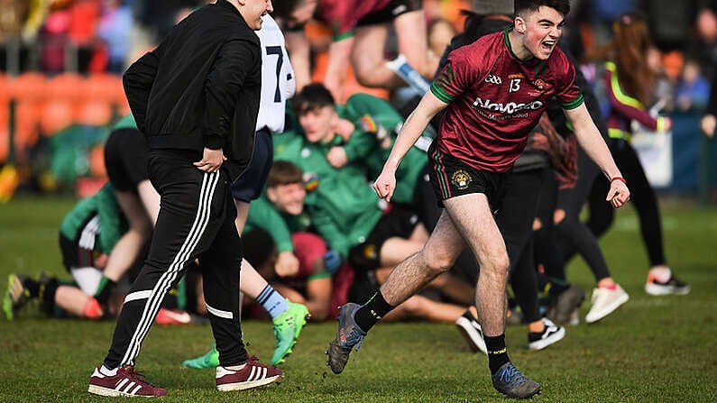 19 March 2018; Ruari McConville of St.Ronan's College reacts after the MacRory Cup Final match between St RonanOs Lurgan and St. Mary's Grammar Magherafelt at Athletic Grounds, Armagh. Photo by Philip Fitzpatrick/Sportsfile