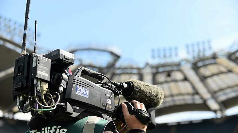 1 August 2015; A television camera records the action at Croke Park. GAA Football All-Ireland Senior Championship, Round 4B, Sligo v Tyrone. Croke Park, Dublin. Picture credit: Brendan Moran / SPORTSFILE