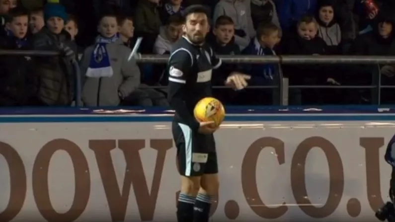 Scottish Championship Footballer Has Bounty Bar Thrown At Him, Reacts Perfectly