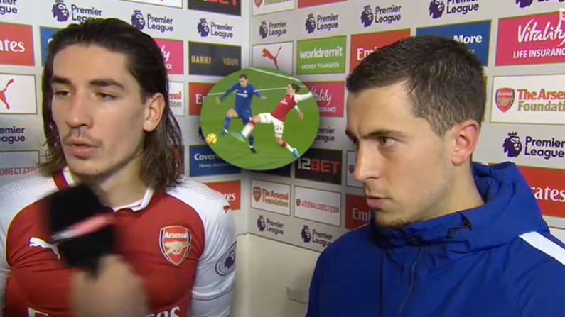 'We Don't Need A Replay'- Hazard and Bellerin Disagree Over Penalty In Post Match Interview