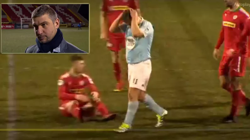 Watch: Manager Apologises After Disastrously Subbing Himself On In Irish Cup