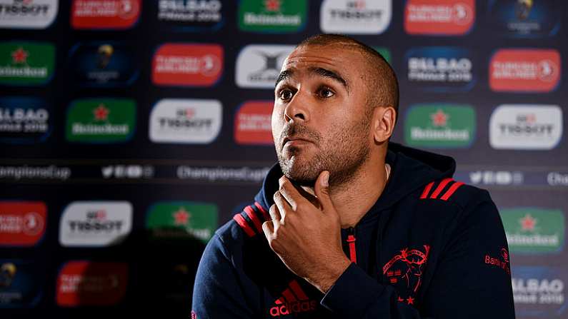 12 December 2017; Simon Zebo during a Munster Rugby press conference at the University of Limerick in Limerick. Photo by Diarmuid Greene/Sportsfile