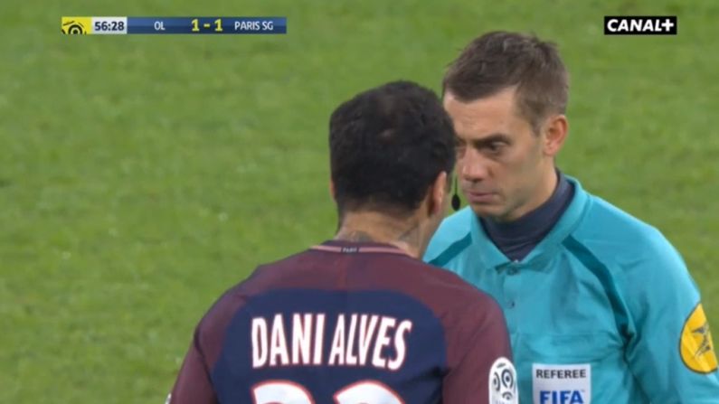 Watch: Dani Alves Sent Off After Shaping Up To Referee As PSG Finally Lose