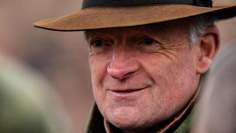 19 November 2017; Trainer Willie Mullins after sending out Faugheen to win the Morgiana hurdle at Punchestown Racecourse in Naas, Co Kildare. Photo by Ramsey Cardy/Sportsfile