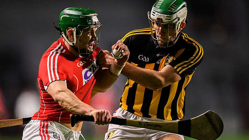 27 January 2018; Alan Cadogan of Cork in action against Paddy Deegan of Kilkenny during the Allianz Hurling League Division 1A Round 1 match between Cork and Kilkenny at Pairc Ui Chaoimh in Cork. Photo by Stephen McCarthy/Sportsfile