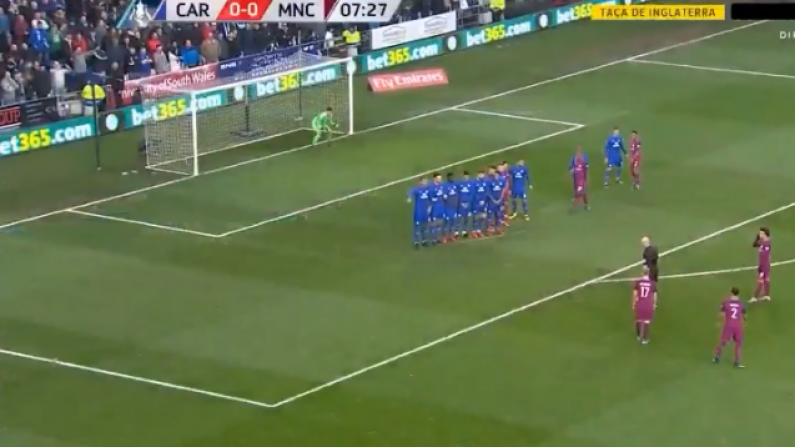 Watch: Kevin de Bruyne Catches Cardiff Out With Cheeky Free-Kick