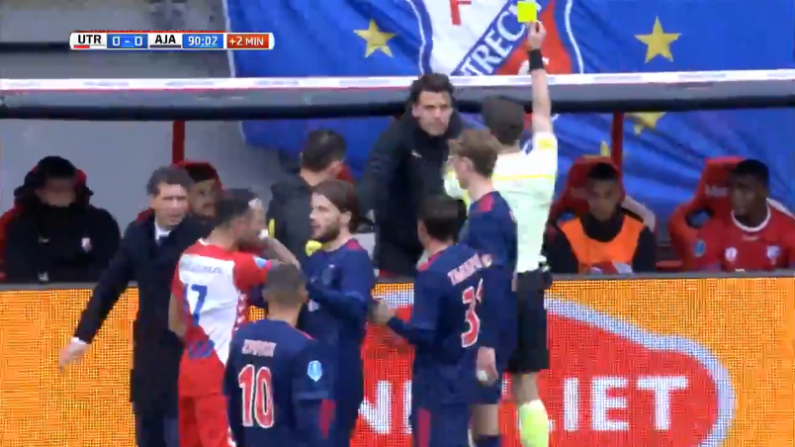 Watch: Utrecht Player Sent-Off In Highly Unusual Circumstances