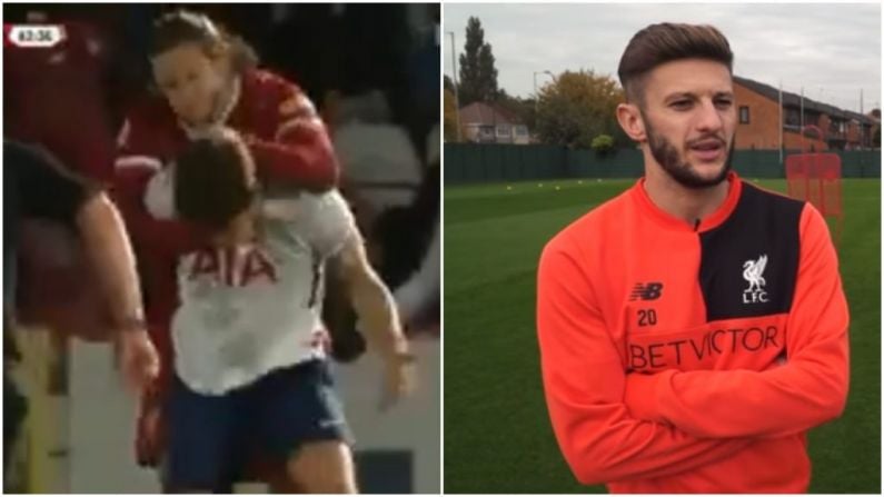 Watch: Adam Lallana Sent Off For Ludicrous 'Choke-Out' Attempt