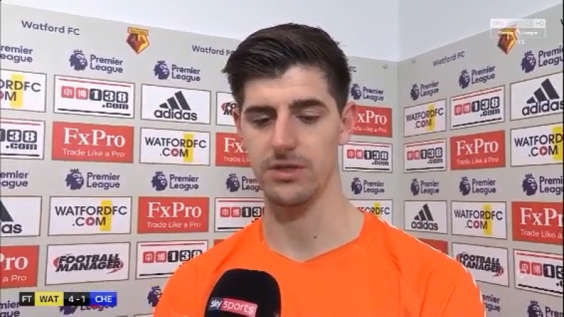 Watch: Courtois Feels Chelsea Suffered Like Liverpool From "Clear Dive"