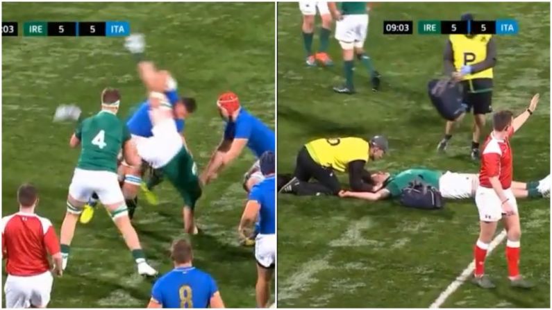 Watch: Red Card For Horrendous Spear-Tackle In Ireland U20s Game