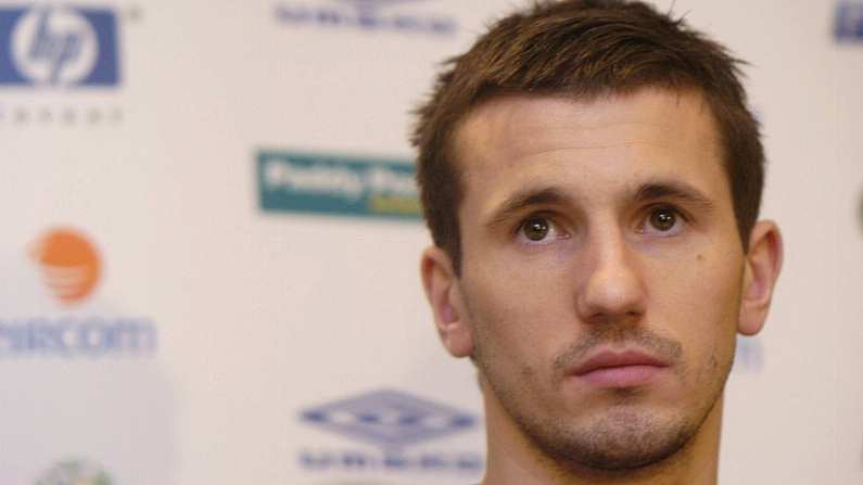 8 February 2005; Republic of Ireland's Liam Miller during a press conference after squad training. Malahide FC, Malahide, Dublin. Picture credit; Pat Murphy / SPORTSFILE