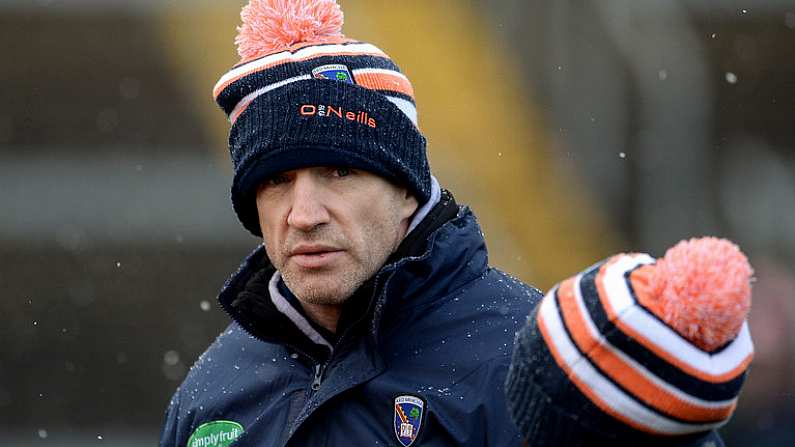 11 February 2018; Armagh manager Kieran McGeeney during the Allianz Football League Division 3 Round 3 match between Armagh and Longford at the Athletic Grounds in Armagh. Photo by Oliver McVeigh/Sportsfile