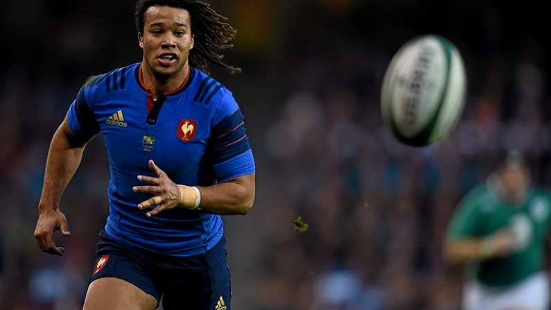 14 February 2015; Teddy Thomas, France. RBS Six Nations Rugby Championship, Ireland v France. Aviva Stadium, Lansdowne Road, Dublin. Picture credit: Stephen McCarthy / SPORTSFILE