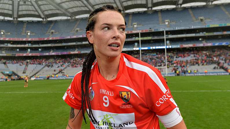 10 September 2017; Ashling Thompson of Cork celebrates after the Liberty Insurance All-Ireland Senior Camogie Final match between Cork and Kilkenny at Croke Park in Dublin. Photo by Piaras O Midheach/Sportsfile