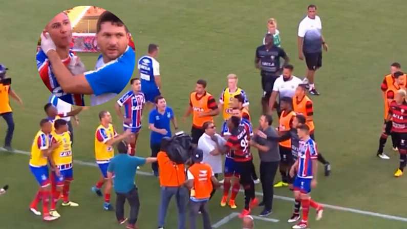 Watch: Brazilian Derby Descends Into Chaos After Penalty Celebration