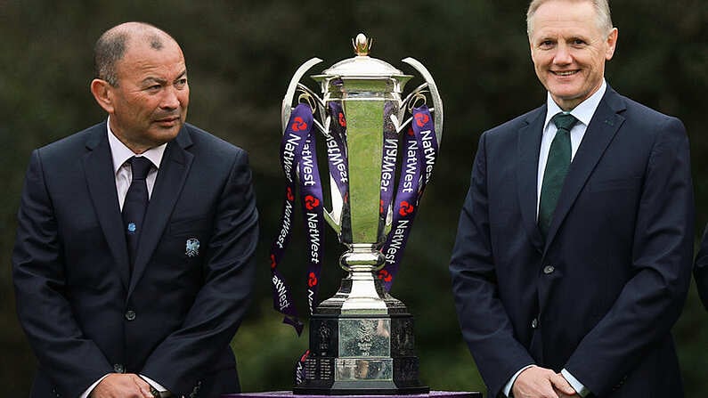 24 January 2018; England head coach Eddie Jones, left, along with Ireland head coach Joe Schmidt at the Natwest Six Nations 2018 launch at Syon Park in London, England. Photo by Ian Walton/Sportsfile