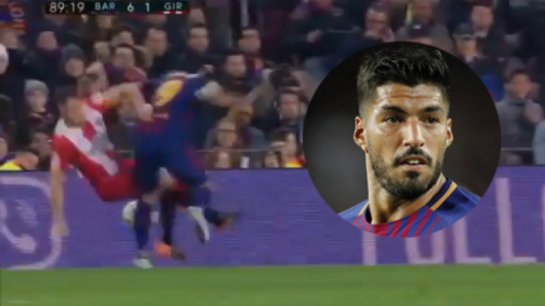 Watch: Farcical Scenes As Suarez Makes Huge Effort To Get Booked