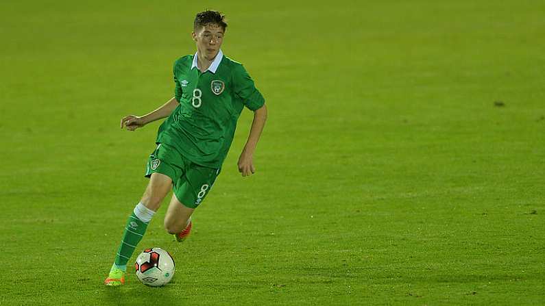 6 September 2016; Conor Coventry of Republic of Ireland advances on the ball during the U17 International Friendly match between Republic of Ireland and Turkey at Turners Cross in Cork. Photo by Eoin Noonan/Sportsfile