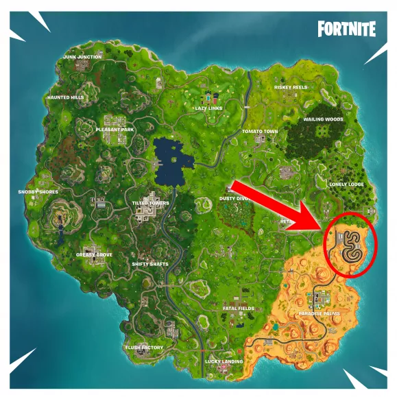 where is the race track in fortnite