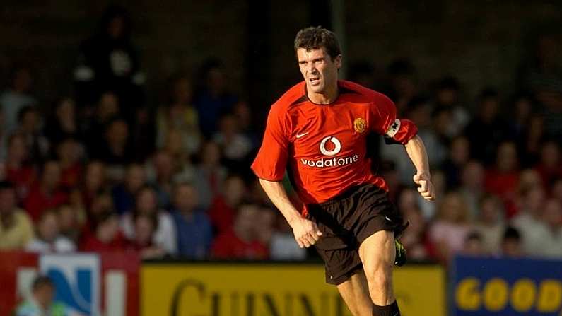 17 July 2004; Roy Keane, Manchester United XI, in action against Cobh Ramblers. Friendly game, Cobh Ramblers v Manchester United XI, Turners Cross, Cork. Picture credit; Matt Browne / SPORTSFILE