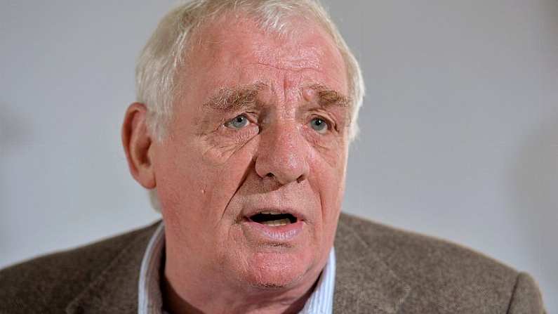 2 October 2013; RTE soccer pundit and former Republic of Ireland player Eamon Dunphy at the launch of John Devines 'Vision for future of Irish Football Programme'. South Dublin Football League Headquarters, Balgaddy Road, Lucan, Co. Dublin. Picture credit: Matt Browne / SPORTSFILE