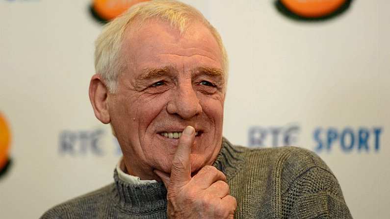 17 May 2012; RTE pundit Eamon Dunphy during a press conference at the launch of RTEs EURO 2012 coverage. RTE, Donnybrook, Dublin. Picture credit: Stephen McCarthy / SPORTSFILE