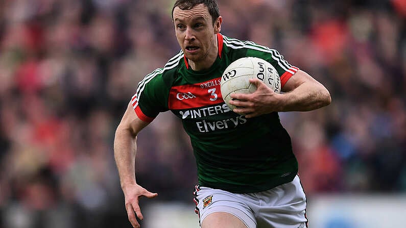 2 April 2017; Keith Higgins of Mayo during the Allianz Football League Division 1 Round 7 match between Mayo and Donegal at Elverys MacHale Park in Castlebar, Co Mayo. Photo by Stephen McCarthy/Sportsfile