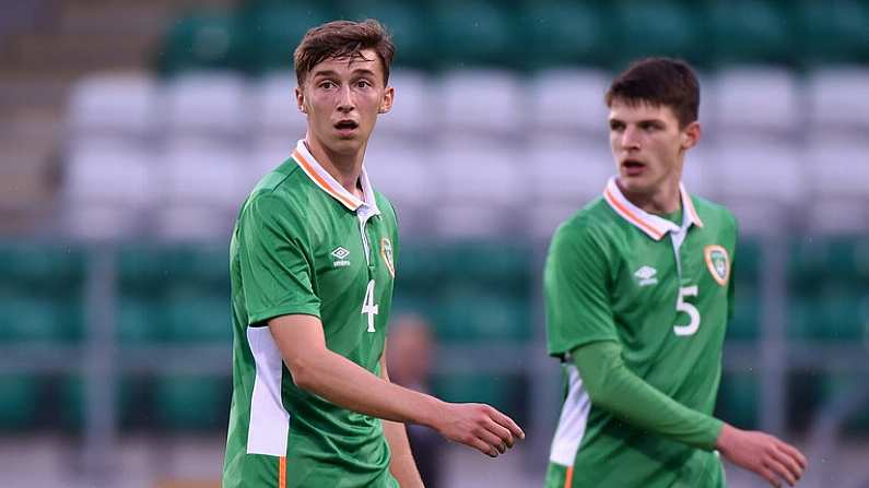 4 September 2016; Conor Masterson and Declan Rice,5, of Republic of Ireland during the Under 19 match in Tallaght Stadium, Dublin. Photo by Matt Browne/Sportsfile