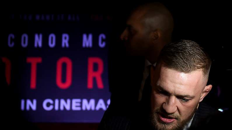 1 November 2017; Conor McGregor arrives at the Conor McGregor Notorious film premiere at the Savoy Cinema in Dublin. Photo by David Fitzgerald/Sportsfile