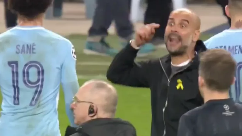 Watch: Guardiola Sent To Stands After Controversial Offside Decision