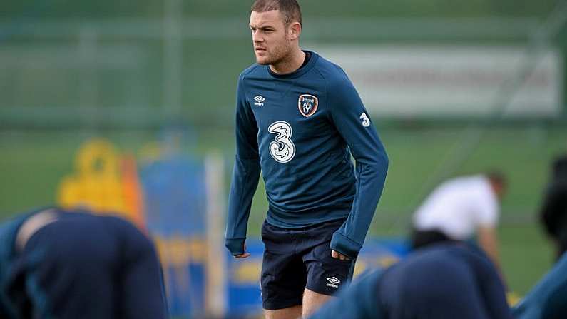 8 October 2014; Republic of Ireland's Anthony Stokes, during squad training ahead of their UEFA EURO 2016 Championship Qualifer, Group D, game against Gibraltar on Saturday. Republic of Ireland Squad Training, Gannon Park, Malahide, Co. Dublin. Picture credit: David Maher / SPORTSFILE