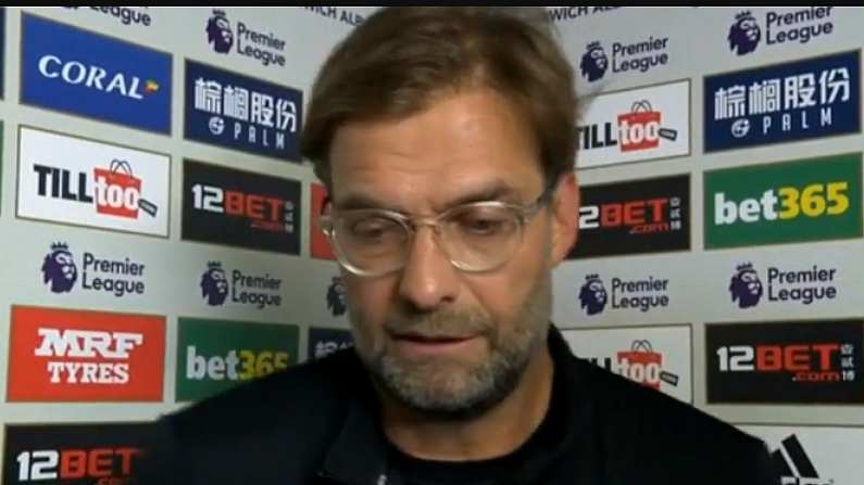 Jurgen Klopp Takes Pretty Classless Dig At West Brom As He Fumes Over "Dry Pitch"