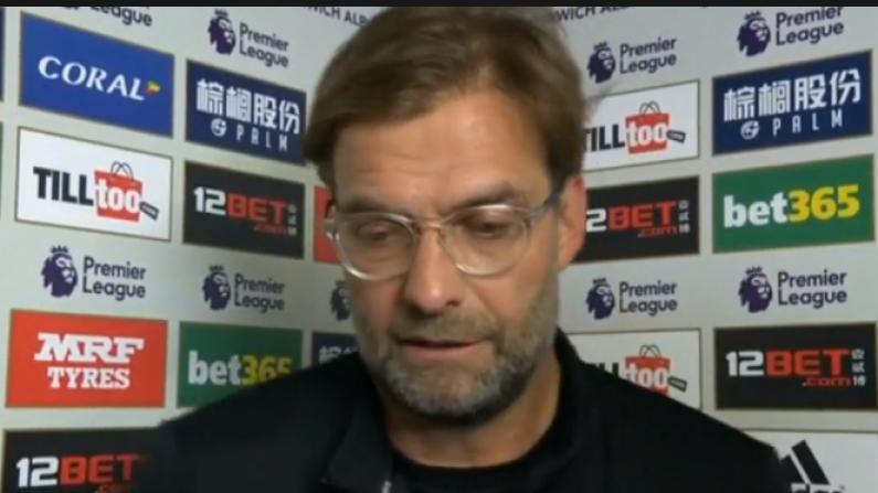 Jurgen Klopp Takes Pretty Classless Dig At West Brom As He Fumes Over "Dry Pitch"