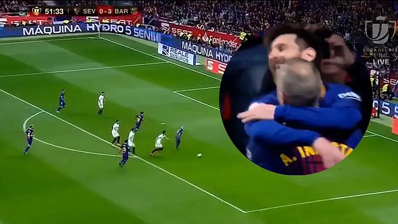 Watch: Messi Tees Up Iniesta For Perfect Ending To Supreme Barca Career