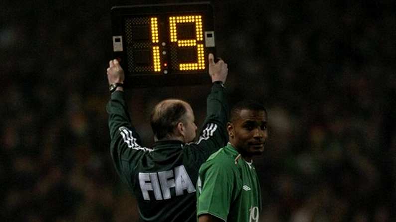 29 March 2005; Clinton Morrison, Republic of Ireland, waits to come on as a substitute. International Friendly, Republic of Ireland v China, Lansdowne Road, Dublin Picture credit; Brian Lawless / SPORTSFILE