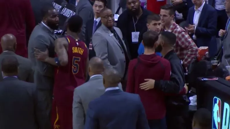 Cavs Players And Rapper Drake Exchange Angry Words During NBA Playoff Game