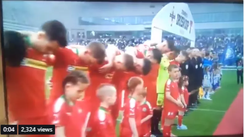 Watch: Cliftonville Players Protest Playing Of God Save The Queen At Windsor Park