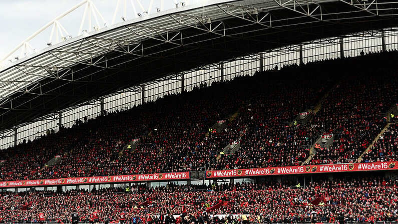 31 March 2018; A general view of the European Rugby Champions Cup quarter-final match between Munster and RC Toulon at Thomond Park in Limerick. Photo by Diarmuid Greene/Sportsfile