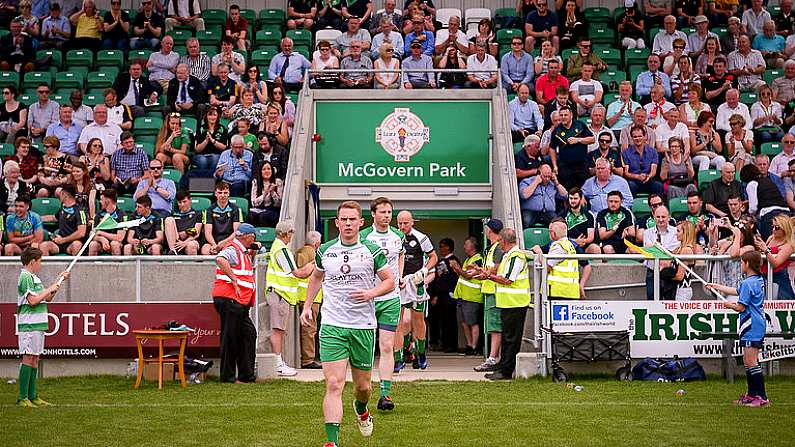 28 May 2017; Liam Gavaghan of London leads his side out prior to the Connacht GAA Football Senior Championship Quarter-Final match between London and Leitrim at McGovern Park, in Ruislip, London, England.   Photo by Seb Daly/Sportsfile