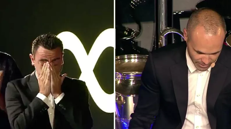 Watch: Xavi In Tears As Iniesta Speech Marks End Of An Era