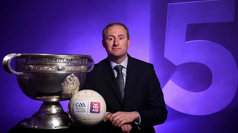 28 May 2018; Coman Goggins, Former Dublin footballer and current AIB employee, is pictured at AIBs announcement of the 5-year extension of their sponsorship which is Backing Club and County. AIBs GAA sponsorship includes the GAA All-Ireland Senior Football Championship, AIB Club Championships and the AIB Camogie Club Championships.  AIB is proud to be a partner of the GAA for 27 years, now backing Club and County for a fourth consecutive year. AIBs partnership with the GAA is reflective of the belief that Club Fuels County. For exclusive content and to see why AIB is backing Club and County follow us @AIB_GAA on Twitter, Instagram, Snapchat, Facebook and AIB.ie/GAA. Photo by Sam Barnes/Sportsfile