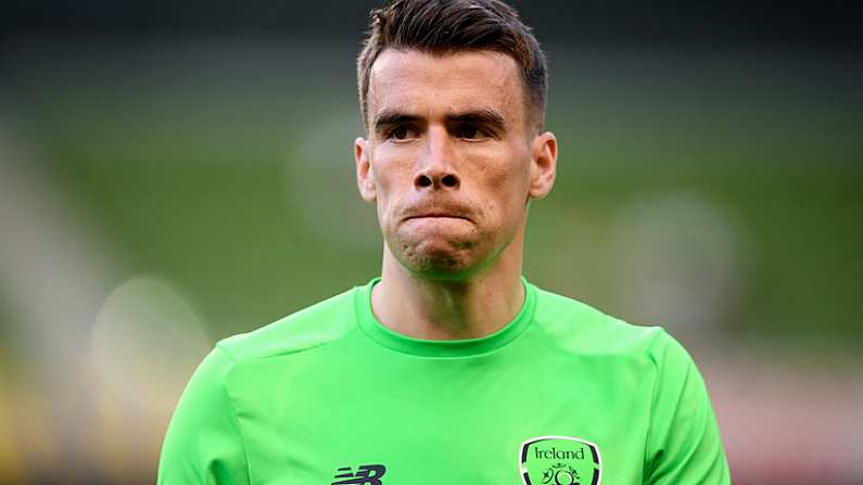 2 June 2018; Republic of Ireland captain Seamus Coleman warms up prior to the International Friendly match between Republic of Ireland and the United States at the Aviva Stadium in Dublin. Photo by Stephen McCarthy/Sportsfile