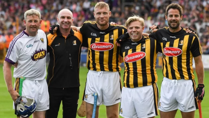 In Pictures: Redknapp And Flintoff Provide Half-Time Entertainment For Kilkenny Vs Wexford