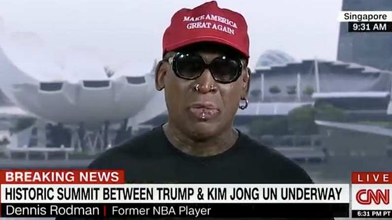 Dennis Rodman Appeared At The Singapore Summit In Very Typical Dennis Rodman Fashion