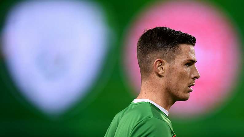 14 November 2017; Ciaran Clark of Republic of Ireland prior to the FIFA 2018 World Cup Qualifier Play-off 2nd leg match between Republic of Ireland and Denmark at Aviva Stadium in Dublin. Photo by Stephen McCarthy/Sportsfile