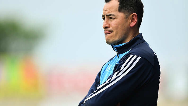 27 May 2018; Dublin backroom staff member Jason Sherlock during the Leinster GAA Football Senior Championship Quarter-Final match between Wicklow and Dublin at O'Moore Park in Portlaoise, Co Laois. Photo by Ramsey Cardy/Sportsfile