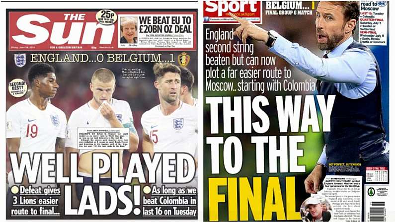 The Triumphant English Media Reaction To The Belgian Defeat