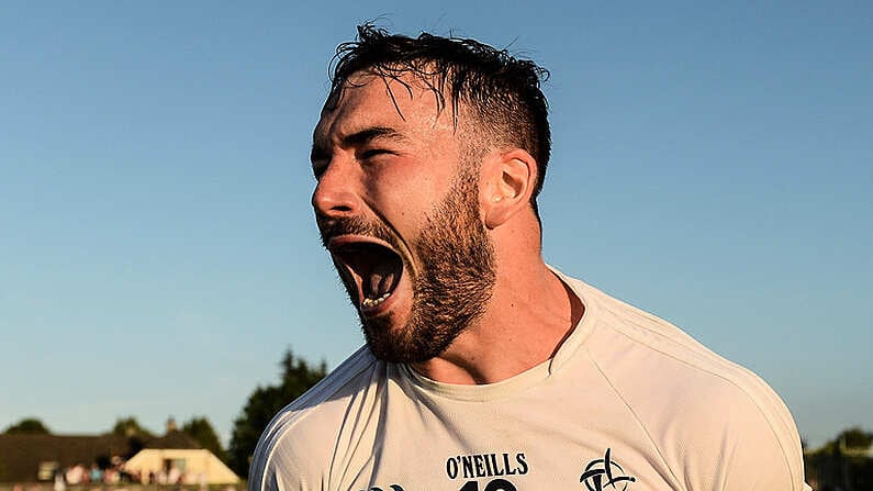 30 June 2018; Fergal Conway of Kildare celebrates after the GAA Football All-Ireland Senior Championship Round 3 match between Kildare and Mayo at St Conleth's Park in Newbridge, Kildare. Photo by Piaras O Midheach/Sportsfile